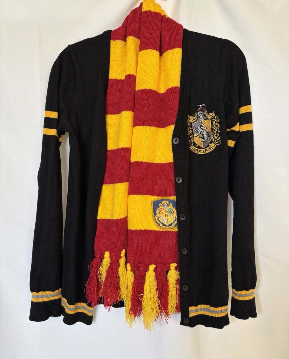 Harry Potter Womens Cardigan With Scarf Wizarding World Sweater Size Medium